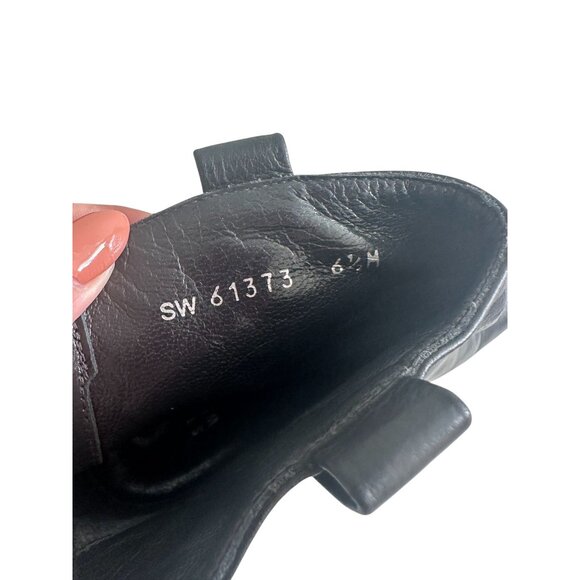 STUART WEITZMAN Black Leather Ankle Booties Boots Size 6.5 - Picture 9 of 10